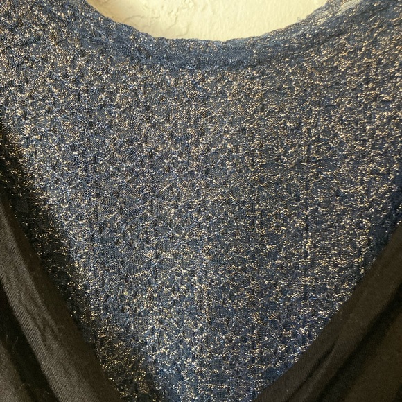 Free People Foiled Eleanore Mini
Asymmetrical Dress Navy Blue/Black Combo (M) - Picture 8 of 11